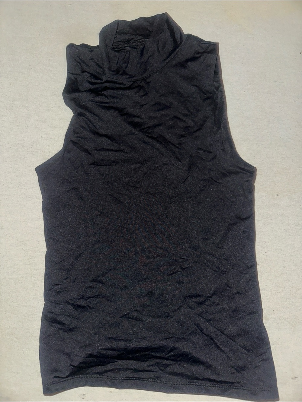 Womens OS Sleeveless Mock Neck Women's Tank Top - Black